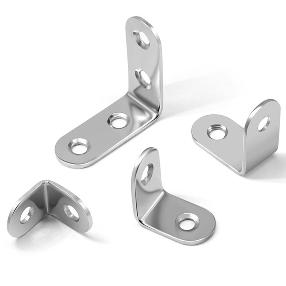 L Shaped Corner Brackets Stainless Steel Cabinet Connector Brackets Cabinet Support Frame for Particle Boards Tables Beds Chairs