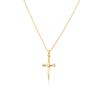 Neuer Sterling Silber Gold Schwert Kleiner Anhänger Lange Kette Halskette Schlicht Hochzeit Rock Punk Dünner Schmuck Geschenk