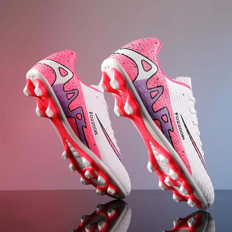 Men's Low-Top Football Shoes for Youth - AG Long Spikes & TF Studs for Artificial Turf Training