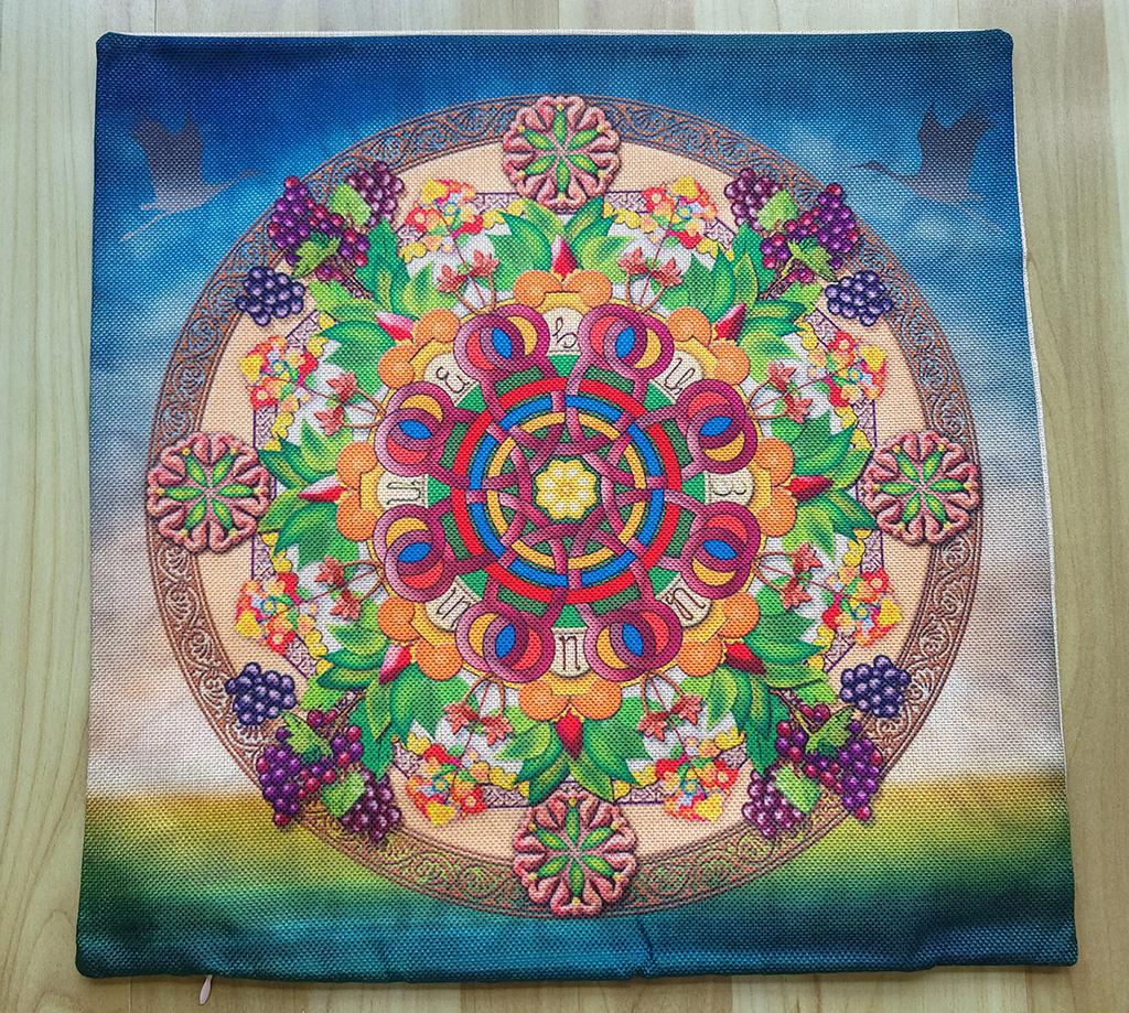Special Sale Mandala Motif Bohemian Mediterranean Floral Plant Pattern Linen Home Decoration Pillow Case Sofa Cushion Cover Case