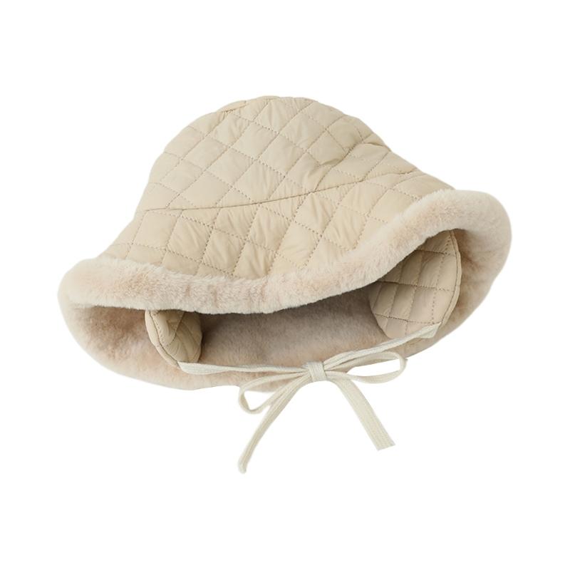 

Fisherman Hat Children Earflaps Baby Big Brim Cap Winter Basin Hat Outdoor Travel Hat Warm Keeping Hat for Kid Toddler бежевый