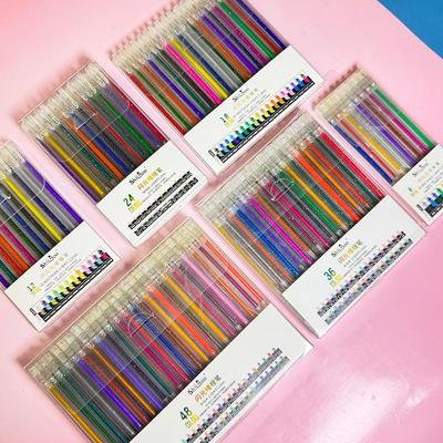 Bolígrafo de Gel Fluorescente con Purpurina - Colores Perlados Arena Fluida para Estudiantes y Diarios