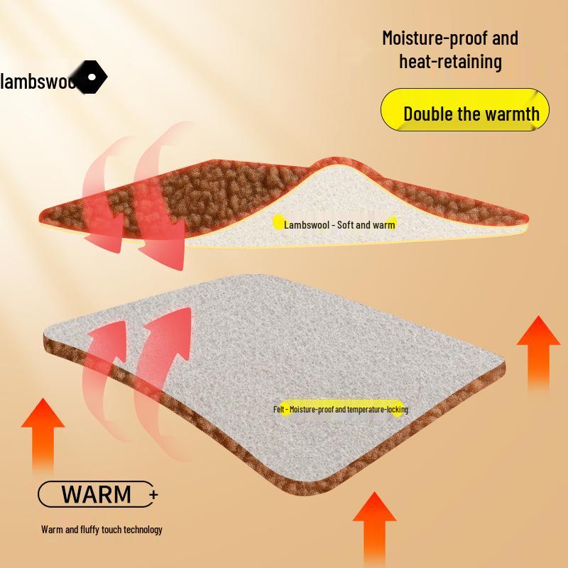 Unisex Winter Velvet Insoles: Warm, Soft, Sweat & Odor-Absorbing, Shock-Reducing, Lambswool Comfort for Pain-Free Feet