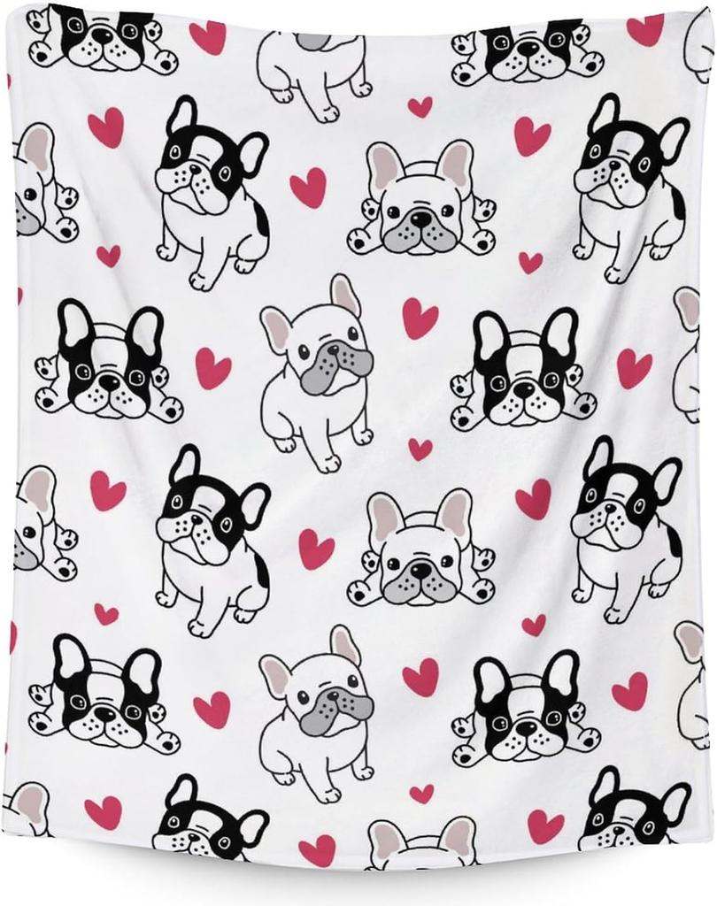French Bulldog Blanket for Kids  Soft Plush Throw x Twin Size  Cute Dog Gift for Bed Couch  Living Room