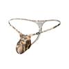 Leopard G-String Men Sexy Underwear Bulge Pouch T-Back Thongs Ice Silk Underpants Mini Panties Low Rise Knickers Bikini Briefs