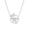 Elegante Schleife Zirkon Runde Silberne Halskette - S925 Silber, Luxuriöses Damen Accessoire