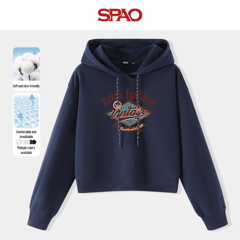 

SPAO Women s Retro Embroidered Hooded Sweatshirt XL