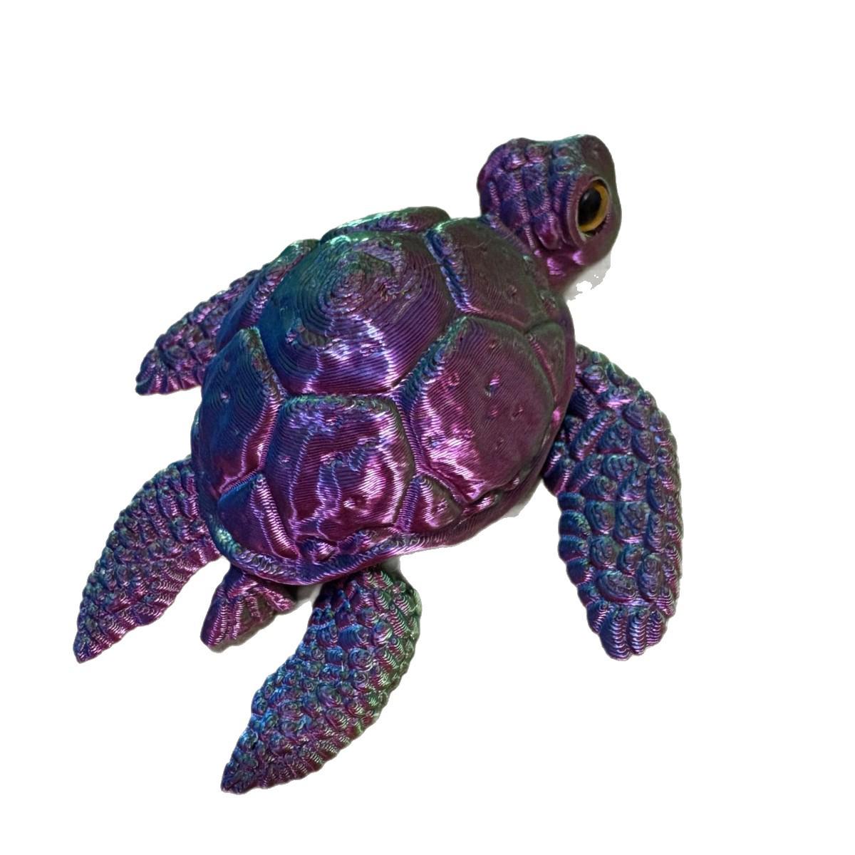 3D Printed Sea Turtle Jointed Toy Ornament Length 8.5cm