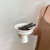 Minimalist Ceramic Pedestal Dessert Bowl