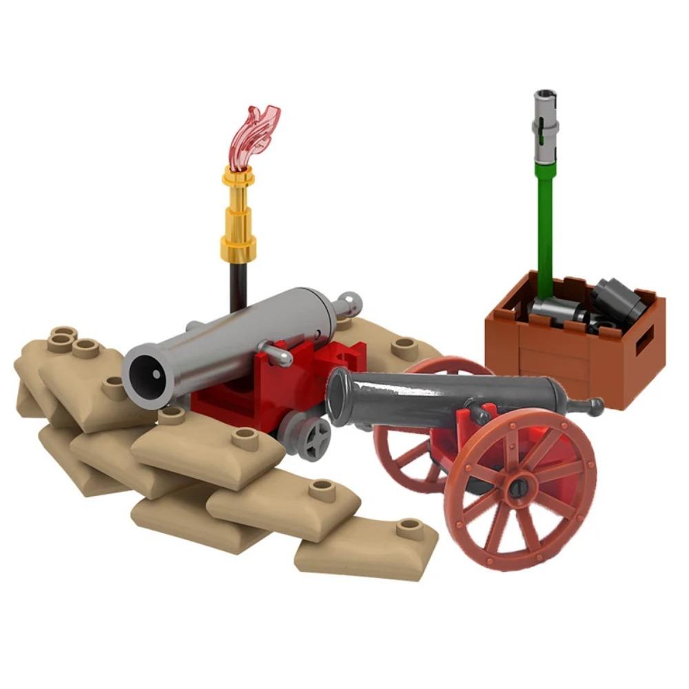 MOC Military Building Blocks Figure Napoleon Wars Soldier Accessories Weapon Cannon Sandbag Army Pirate Mini Brick gift X003 DIY
