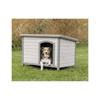 Classic Grey Wooden Dog Kennel with Flat Roof, Size M–L, 104 × 72 × 68 cm