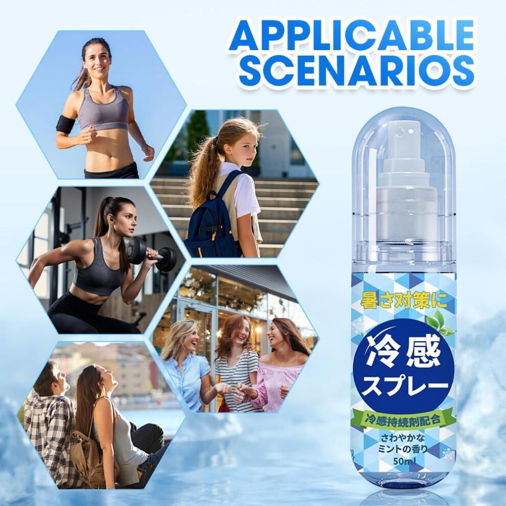 Spray Rinfrescante per il Corpo 50ml con Sollievo Rinfrescante Istantaneo ed Effetto Fresco a Lunga Durata per il Caldo