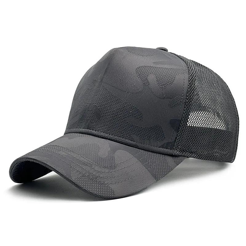 Herren Quick-Dry Camo Baseballkappe High 2025Top Atmungsaktives Netz Dad Hat Verstellbarer Snapback 61cm-65cm Große Größe für Outdoor-Sport