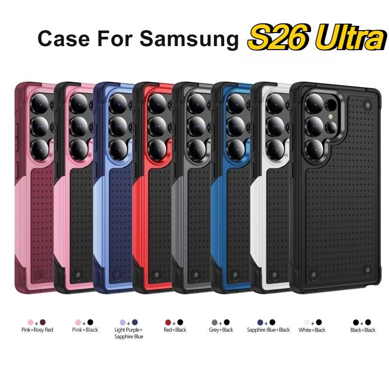 Heavy Duty Rugged Armor Heat Dissipation Hole Phone Case for Samsung S26 Ultra S25 S24 S23 Plus Shockproof Protect Hard Cover