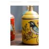 1pc Decorative Ceramic Storage Jar with Lid, Bird Design, Food-Safe Porcelain Tea/Coffee Canister