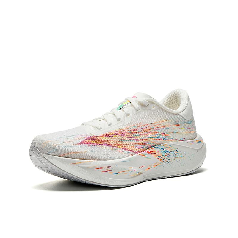 Anta Zone 2 Heart Rate 90 Cushioning Running Shoes Women's Papyrus White/Fluorescent Mango Orange/Palace Purple 122625579-5