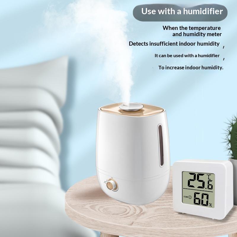 Mini LCD Digital Thermometer Hygrometer Easy Read LCD Display Indoor Humidity Temperature Monitor for Study Room Dorm