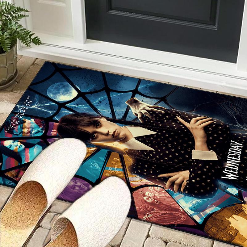 Wednes-day Gothic Family Reunion Office Rug Chair Mat, Game Carpet, Suitable for Front Door, Bedroom, Living Room, Desk, Holiday Gift