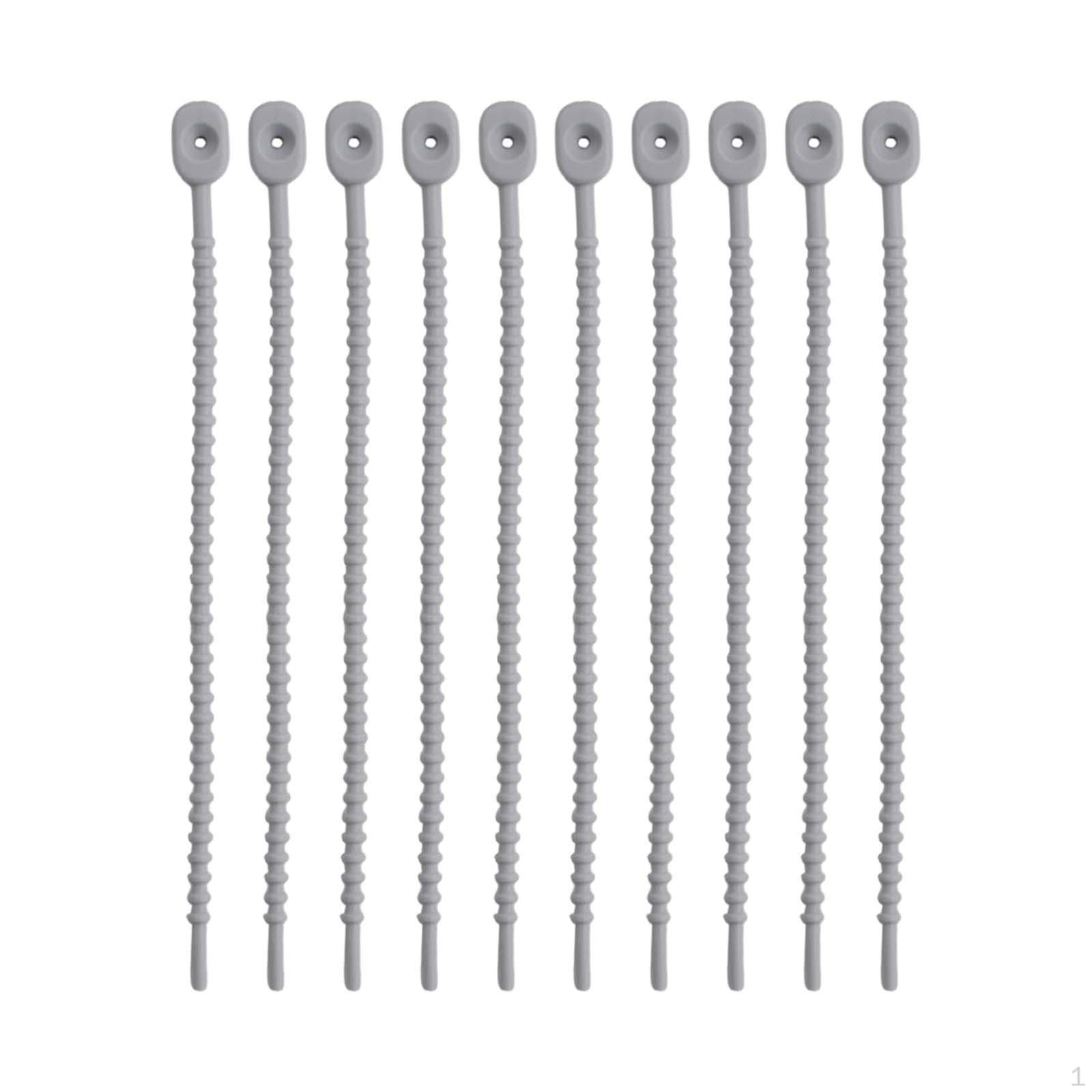 

10 Pieces Silicone Cable Ties Straps Bundling Fastening Cord Wrap Management for 21.5x1.4cm