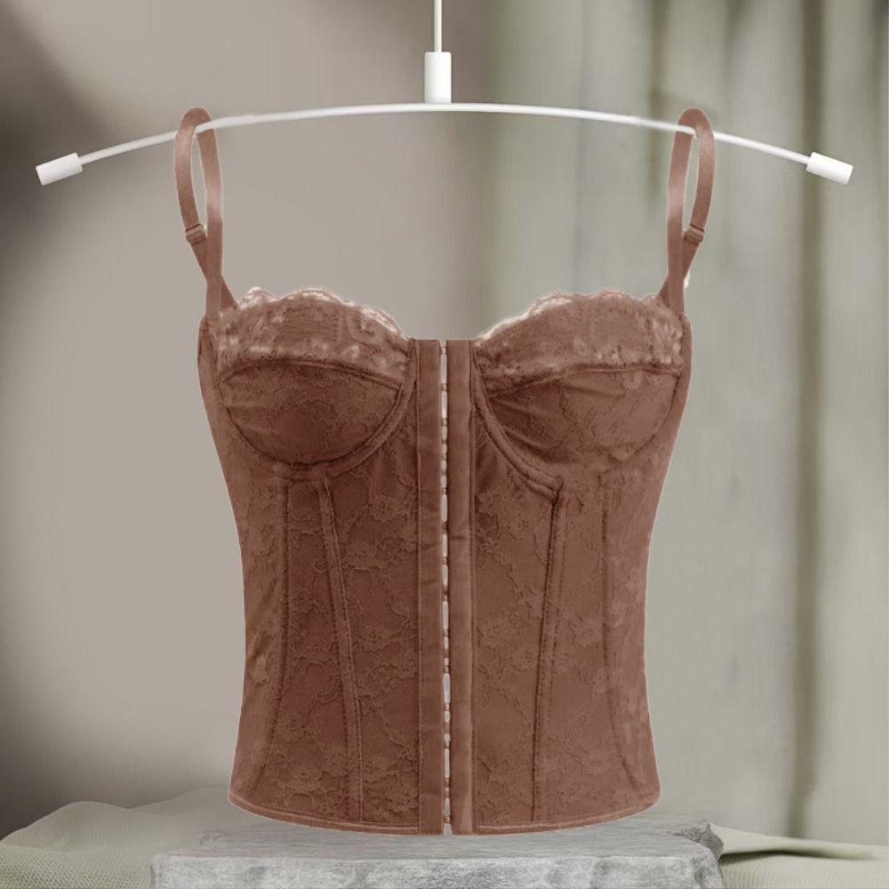 Sleeveless Lace Camisole Hollow Suspender Vest Elegant Crop Tops  Ladies