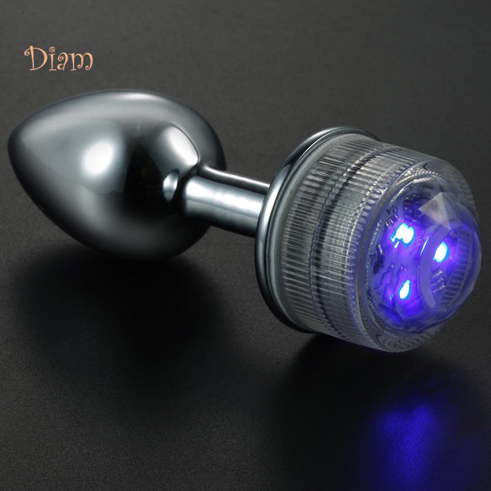 lollipops Metal Anal Plug Dilator Bead Remote Control Color Changing LED Light Sex Toy