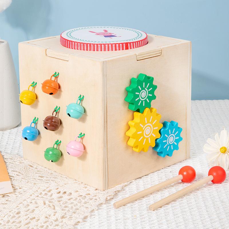 5-In-1 Multifunctional Wooden Toy Music Box Children'S Early Education Enlightenment Educational Toys Color Perception Training