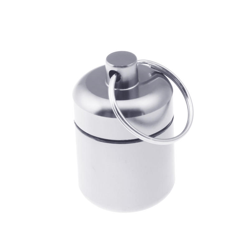 Mini Pill Keychain Holder Aluminum Alloy Storage Box Waterproof Organizer Travel Portable Pill Holder Earplug Container