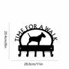 1pc Hooks Bull Terrier Time for A Walk Key Rack Dog Leash Hanger Metal Wall Hook for HomeBedroom/Home Decoration Hanger