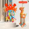 Pull String Baby Rattle Toy, Stroller Hanging Pendant, Sensory Grasp Training Toy, Car Seat Hanging Soothing Toy for Newborn Infant 0‑12 Months