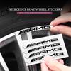 GMO3 4Pcs Car Tire Contour Stickers Metal Decorative Accessories For Mercedes Benz AMG W177 W176 X166 X167 C257 C218 X253 C118 C117