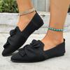 Fashion 2025 Spring and Autumn Pointed Head Flat Single Shoes 2025 New Large Size Knitted Slip Breathable Solid Color Shoes Casual Flats