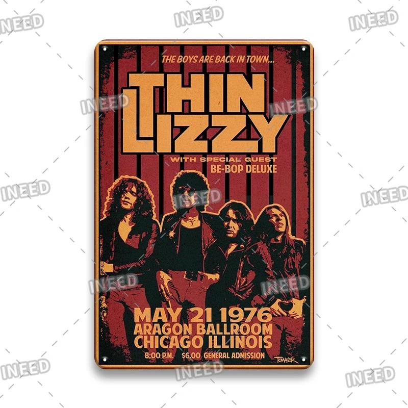 Rock N Roll Metal Poster, Tin Sign, Vintage Johnny Cash, Retro Plaque, Pub, Bar, Man Cave, Home Decoration Plates