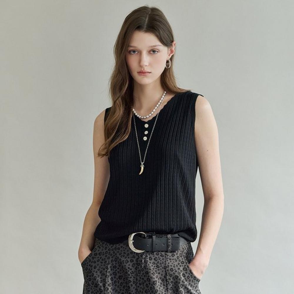 MAXZA V Neck Button sleeVeless Knit Zf07qk001na