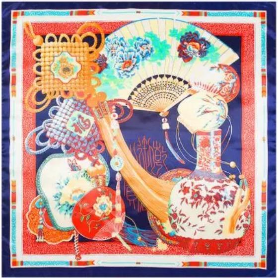 New Oil Painting Floral Print Women Silk Scarf Large Square Scarves Female Bandana Fashion Ladies Hijab Kerchief Scarves