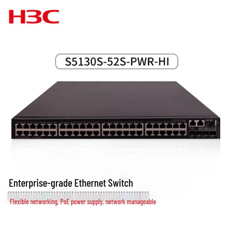 

H3C S5130S-52S-PWR-HI Enterprise-Grade 52-Port PoE+ Managed Switch