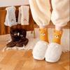 Women Winter Warm Fluffy Socks Home Floor Sleep Kawaii 3D Bear Cute Animal Thick Fleece Fuzzy Sock Japanese Fashion Korean Style