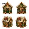 Urlaubsparty-Zubehör DIY Weihnachts-Kunstmalerei mit künstlichen Perlen, Hängender Anhänger-Bausatz, 3D-Perlen Lebkuchenhaus-Dekoration Haus Handgefertigte Miniatur