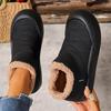 Botas de Invierno de Felpa para Mujer de Piel Sintética Suaves Cálidas y Ligeras Color Beige Amigable con Diseño de Caña Baja