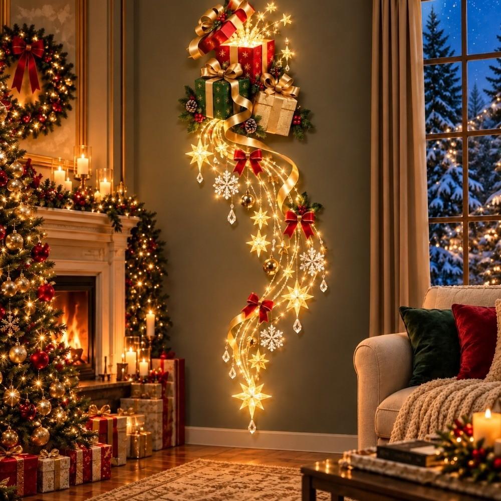 LED Angel Blessing Wall Light Starglow Cascading Glowing Star Light Christmas Holiday