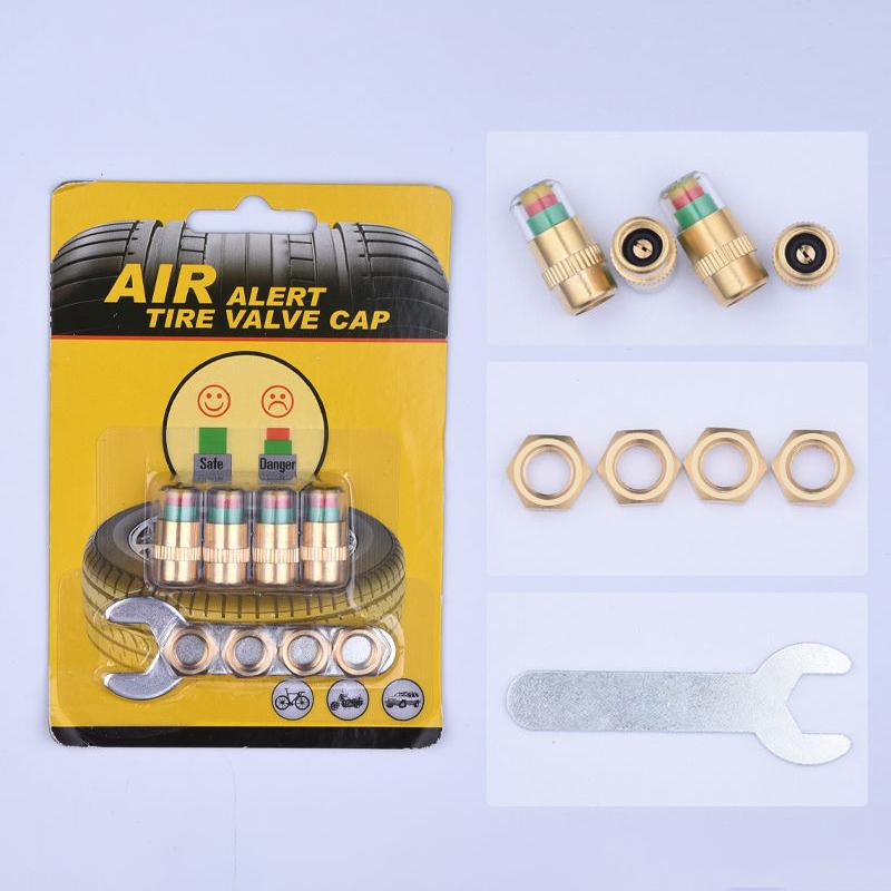 4pcs Car Tire Pressure Indicator Tire Pressure Gauge Indicator Alert Monitoring Valve Cap Sensor External Valve Detection·