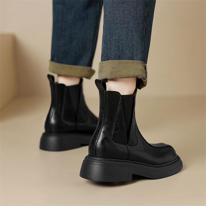 Fashion New Autumn Winter Women Boot Shoes for Women Round Toe Short Boots Fashion Platform Boots Chunky Heel Knight Boots Handmade