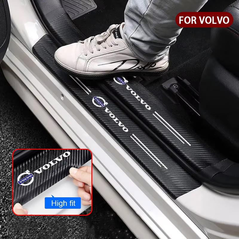 Car Carbon Fiber Threshold Protection Strip Door Decorative Sticker for Volvo S60 S90 XC40 XC60 XC90 V50 V60 V90 S40 S80L Car
