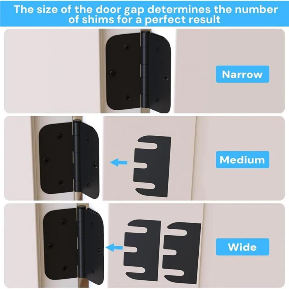 PVC Door Hinge Shims 15 Pcs 3.5Inch X 1.08Inch X 0.060Inch for Fast Door Adjustment Without Disassembly or Replacement