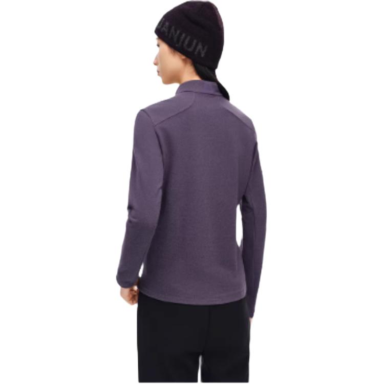 Anta Champion Outdoor Hiking Series Stand Collar Solid Color Comfortable Versatile Casual Fleece Long Sleeve Knit Top Women tops 162540407-3