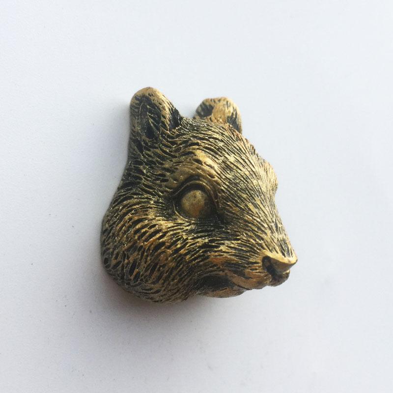 Silver Gold Copper Color Groundhog Wolf Head Bear Head Fridge Magnet Collection Home Kitchen Decoration Travel Souvenir Craft Gift