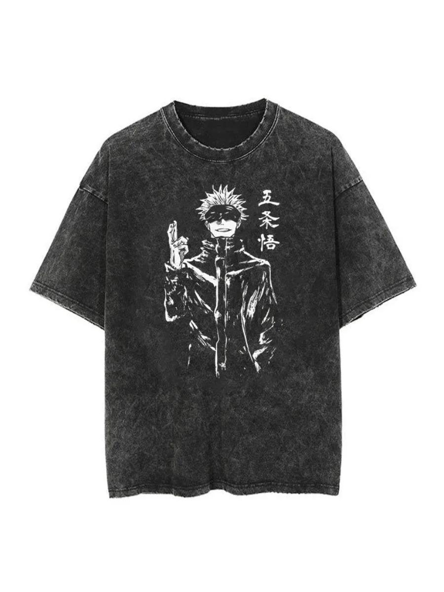 

Spell Return Battle Short Sleeve T-Shirt Men s Five Wusha Youjie Knot Khaki Japanese Animation Second Dimensional Top S