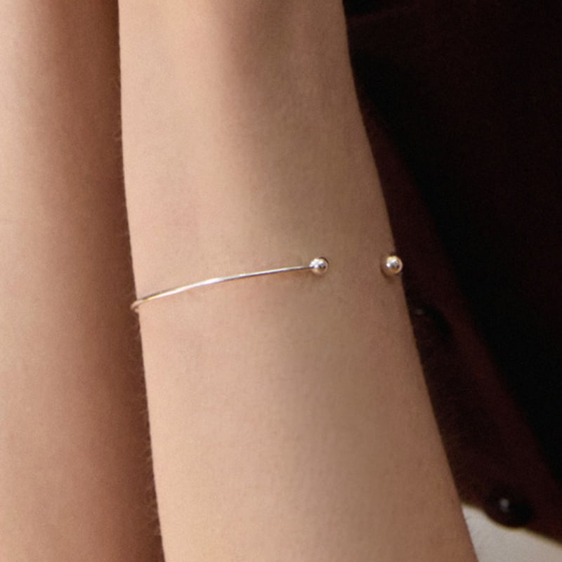 PAIGEFLYNN SCHMUCK [925 Silber] Doppelperlen Armreif