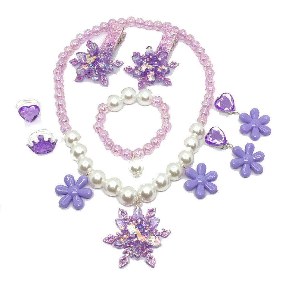 Children'S Princess Crown Accessories Necklace Set Bag Accessories Mermaid Generation Children'S Birthday Gift Jewelry
