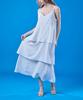 Collet Cooling Refrigerator Tiered Chiffon Maxi Long Sleeveless Dress [White]