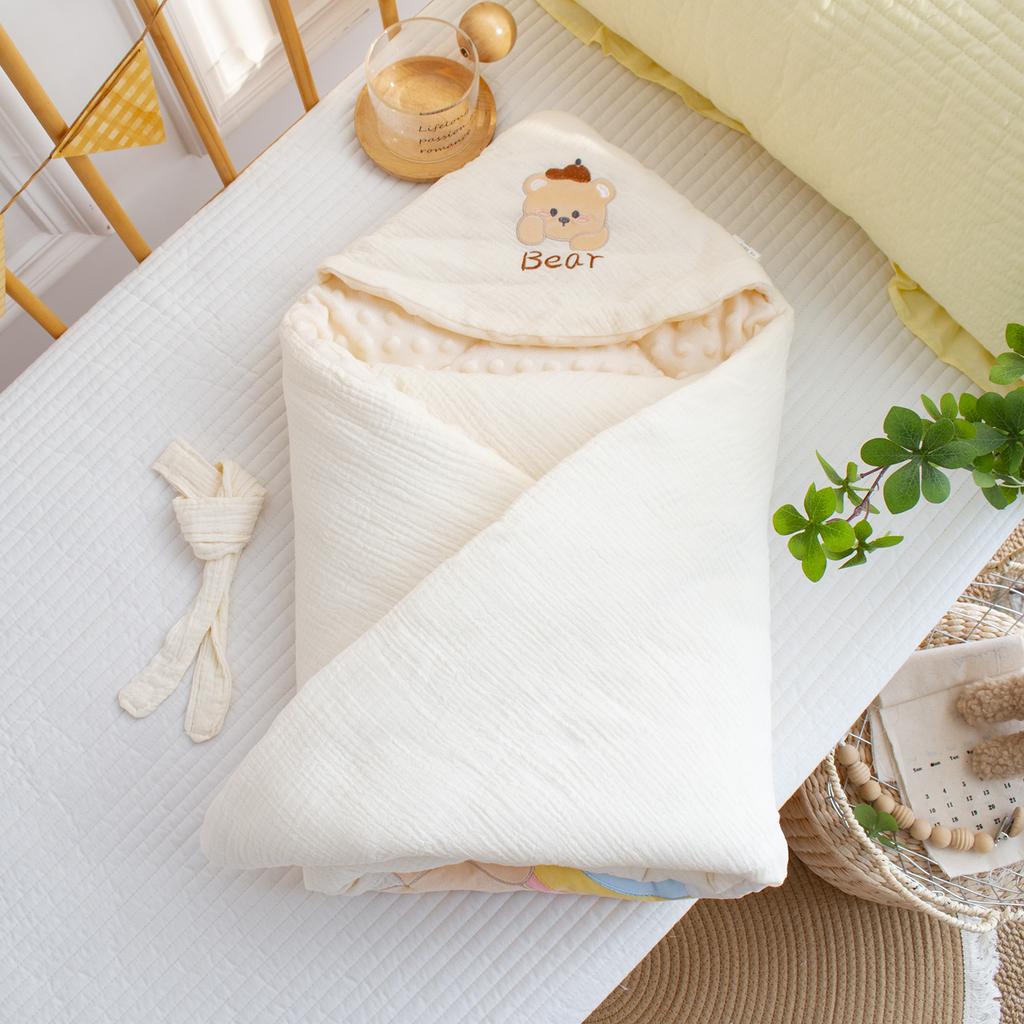 Neugeborenen Babydecke Baumwoll Gaze Entbindungsraum Wickeldecke Bestickte Decke Neugeborenen Babydecke Universell für Alle Jahreszeiten